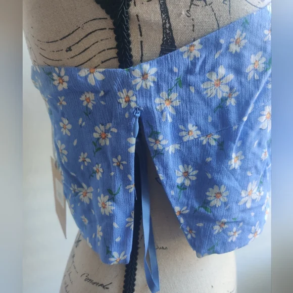 🆕 Seven Wonders Floral boho Bohemian One-Shoulder Puff Sleeve Crop Top_XS/M/XL - Picture 5 of 9